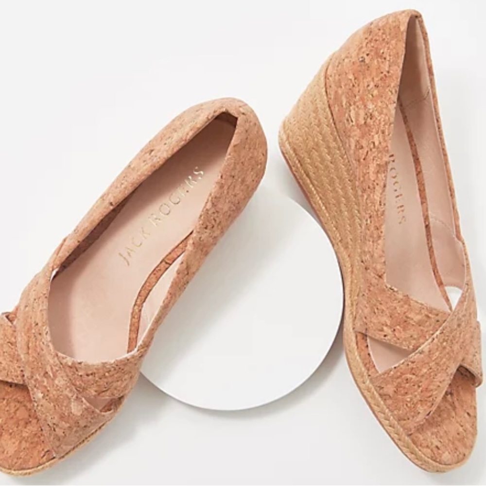 Jack Rogers Criss-Cross Wedge Espadrilles -Palmer. Size 8 (NWOT)